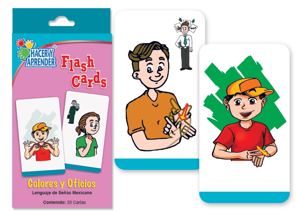 7021 FLASH CARDS COLORES Y OFICIOS (LENGUA DE SEÑAS MEXICANA)