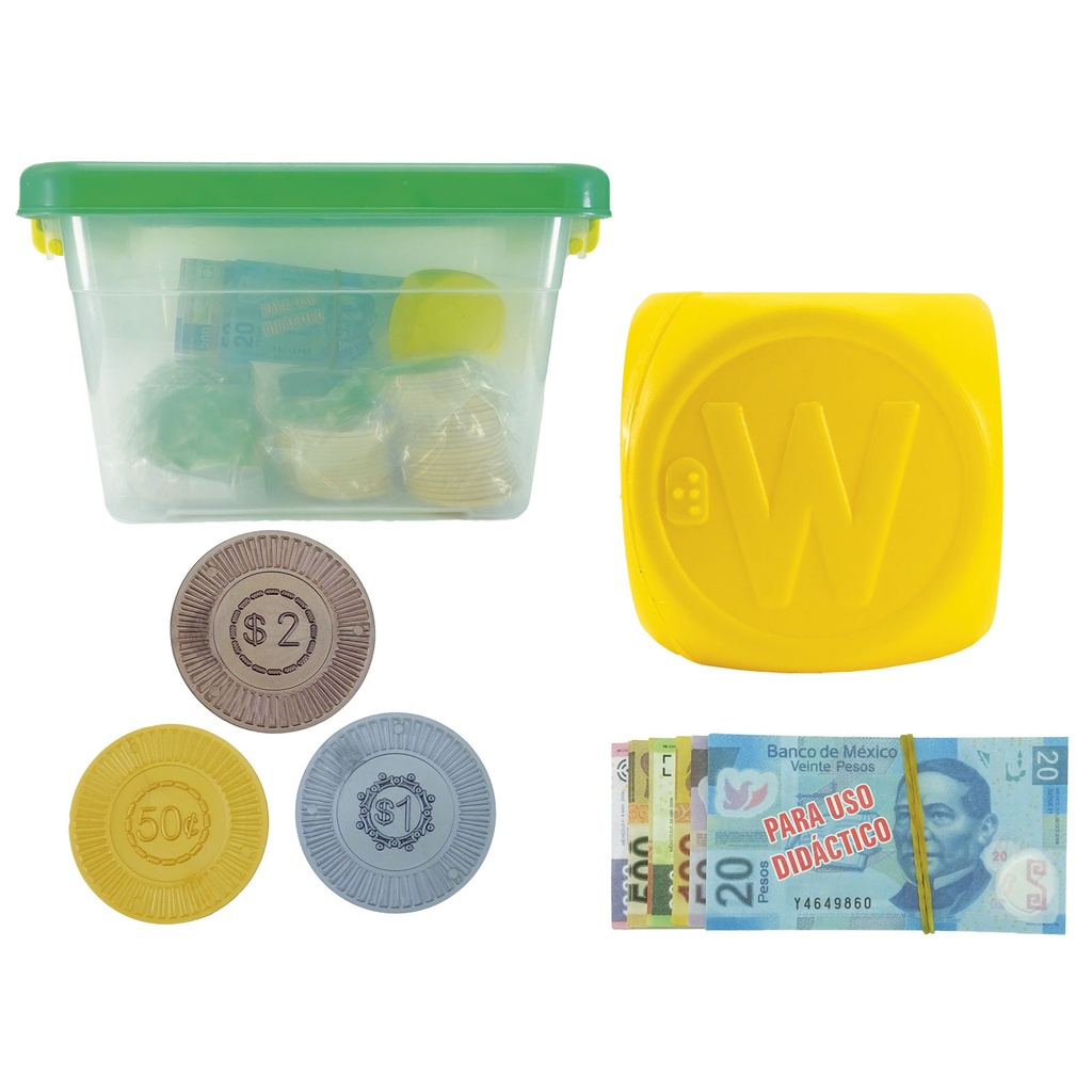 6093 JUMBO BANCO C/100 MONEDAS, 90 BILLETES Y UN DADO SOBRE PEDIDO