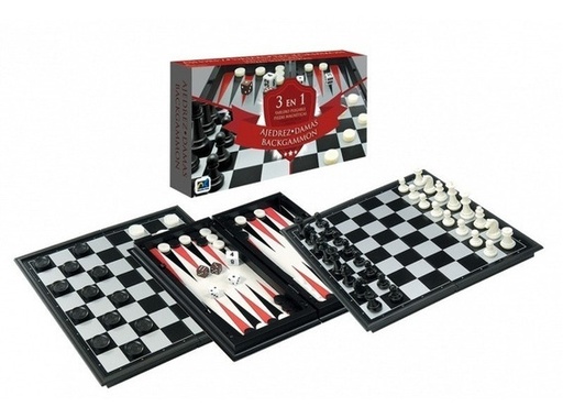 D-018 Ajedrez, Damas, Backgammon 3 EN 1 MAGNETICO