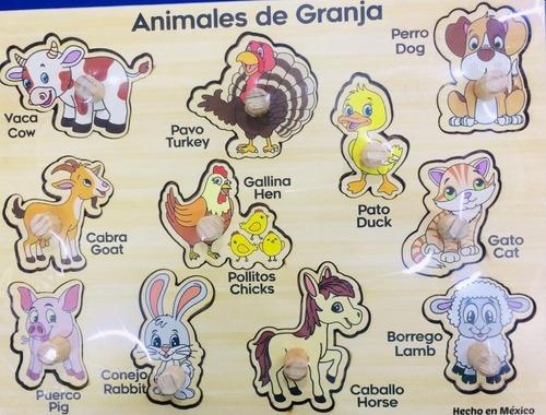 Rompecabezas con pijas animales de la granja