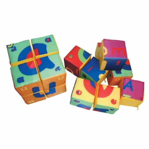 Cubo rompecabezas vocales (8 cubos de 15x15 cm)