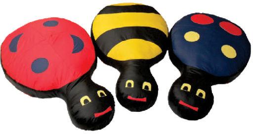 [V-1100] Abejorros en curpiel (puff) Set de 3
