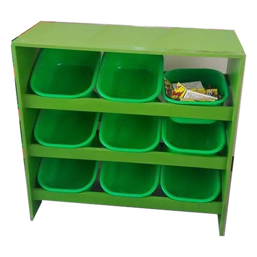 Exhibidor de madera para 9 charolas (sin charolas) madera (MUEBLES)