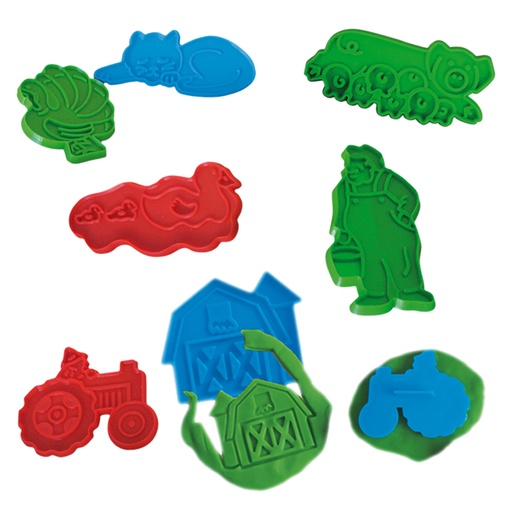 3037 COOKIE CUTTER GRANJA C/24 PZAS Y 4 PLASTILINAS