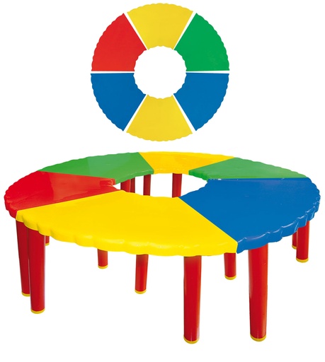 1069 MESA PREESCOLAR CIRCULAR C/6 PZAS Y 6 UNIONES