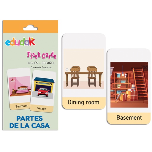 1714 FLASH CARDS PARTES DE LA CASA INGLÉS-ESPAÑOL