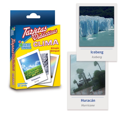 6044 TARJETAS DIDACTICAS CLIMA C/30 PZAS