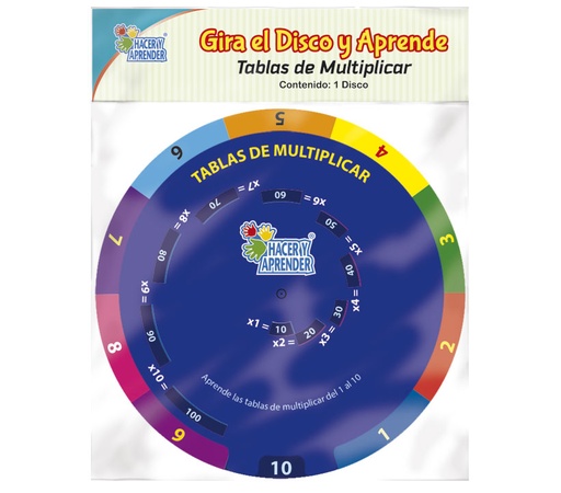 7124 GIRA EL DISCO Y APRENDE TABLAS DE MULTIPLICAR