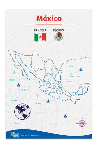 1748 LÁMINA DIDÁCTICA MÉXICO EN LONA 100X50CM (SOBRE PEDIDO)