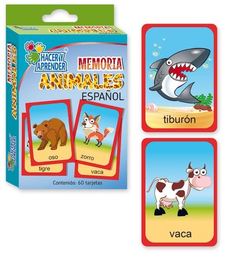 1709 MEMORIA ANIMALES EN ESPAÑOL C/60 TARJETAS