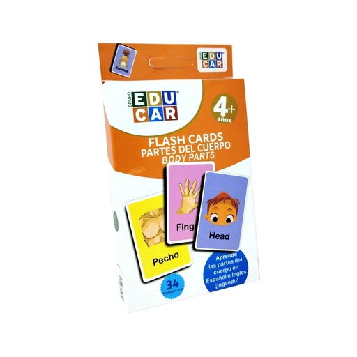 FLAHS CARDS PARTES DEL CUERPO BILINGUE 